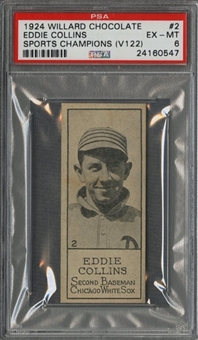 1924 V122 Willards Chocolates Sports Champions #2 Eddie Collins - PSA EX-MT 6
